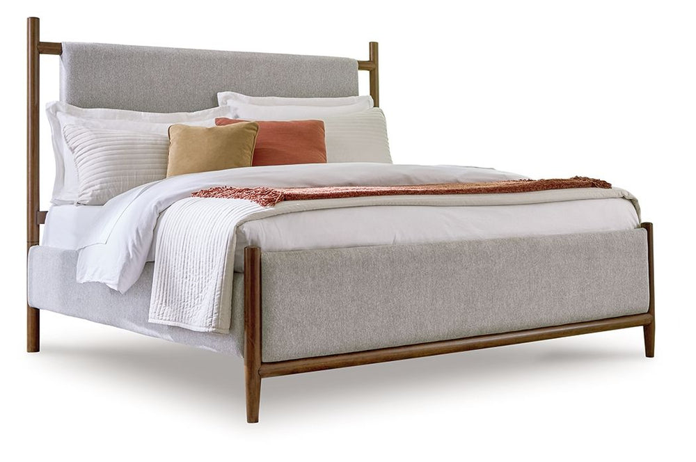 Lyncott - Upholstered Bed Dark Brown