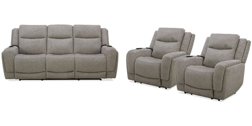 Penfield - Power Reclining Sofa Set Light Brown 3 Pc. Sofa, 2 Recliners