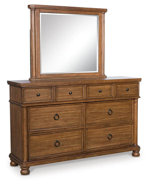 Rowlenstown - Dresser Light Brown Dresser & Mirror