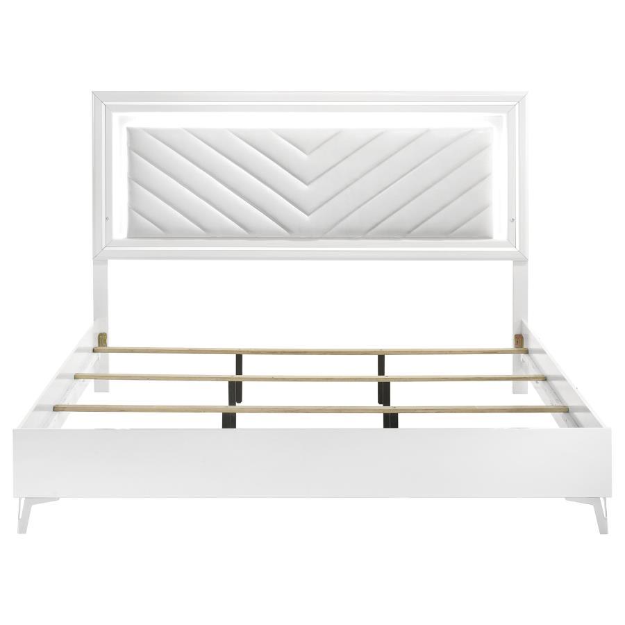 Cassia - LED Panel Bed White