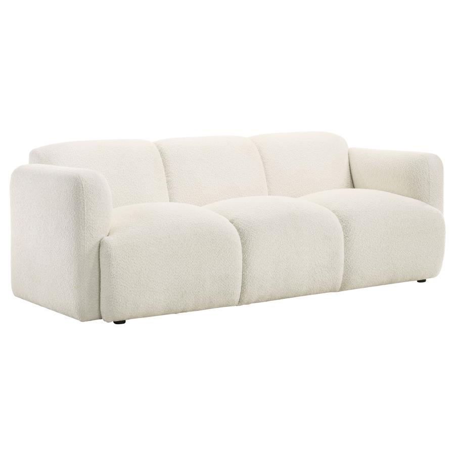 Dorset - Fabric Upholstered Round Track Arm Sofa White