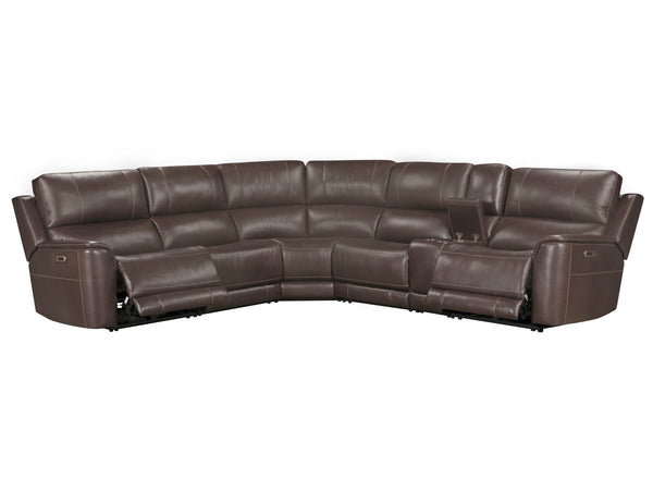 Easton - 6 Piece Zero Gravity Power Reclining Sectional With Power Adjustable Headrests - Steamboat Brown