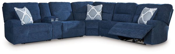 Acklen Place - Reclining Sectional Blue 6 Pc. Power Reclining Sectional