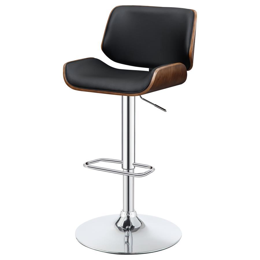 Folsom - Upholstered Adjustable Bar Stool Black