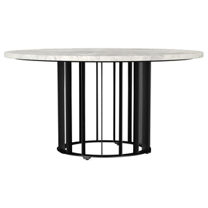 Haven - Round Genuine White Marble Top Table Black Coffee Tables