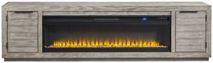 Naydell - 92" TV Stand With Wide Fireplace Insert - Gray