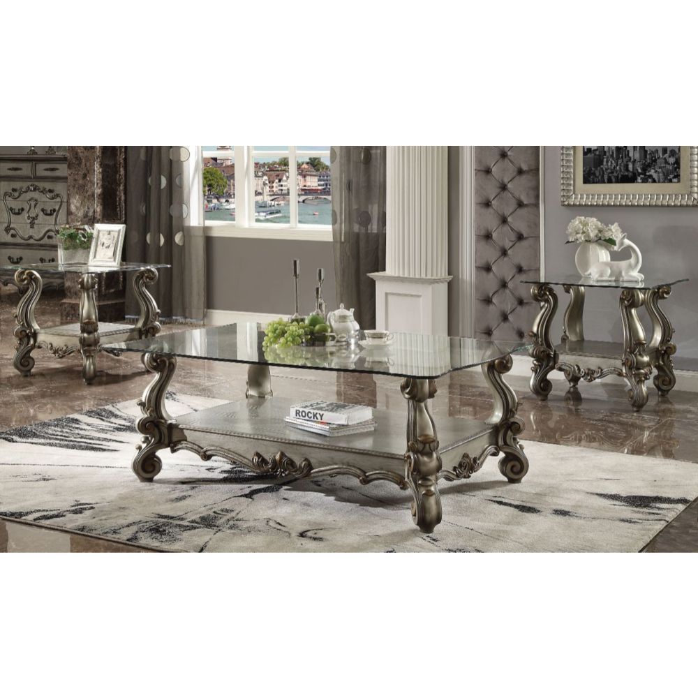 Versailles - Square End Table Bone White