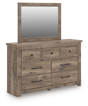 Rusticott - Seven Drawer Dresser Light Brown Dresser & Mirror