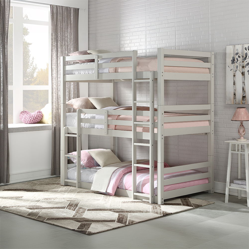 Ronnie - Bunk Bed Light Gray Twin
