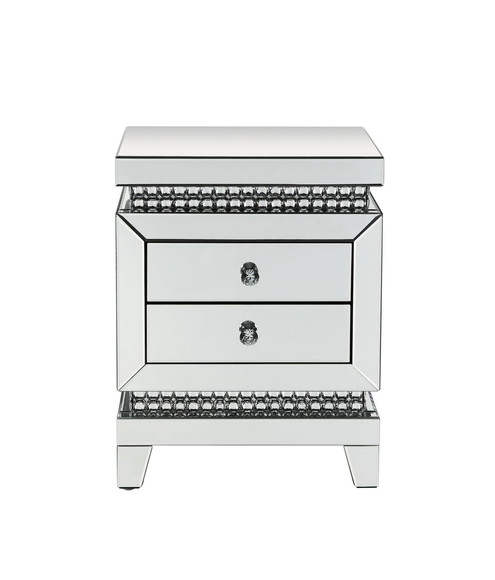 Lotus - Accent Table - Mirrored & Faux Ice Cube Crystals