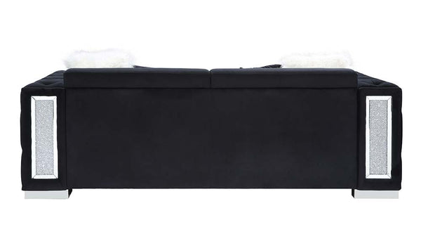 Trislar - Sofa With 4 Pillows (Same 52525) - Black Velvet