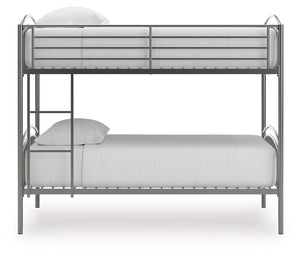 Lanceburg - 3 Pc. - Twin Over Twin Bunk Bed And 2 Mattresses - Gray