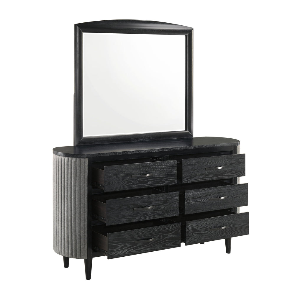 Skyline - Dresser & Mirror - Black / Gray
