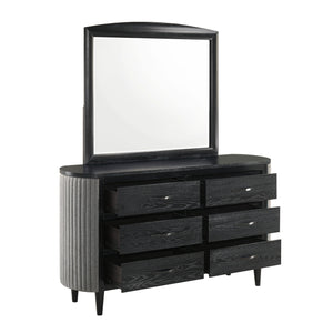 Skyline - Dresser & Mirror - Black / Gray