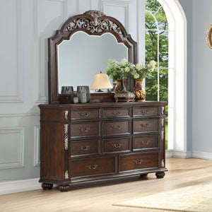 Maximus - Dresser Dark Brown Dresser & Mirror