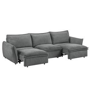 Eaden - Power Sofa With Sleeper - Gray Chenille