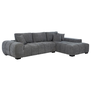Octavia - Upholstered Sectional Chaise Sofa Dark Gray