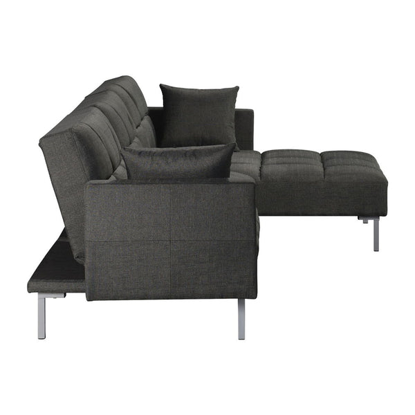 Duzzy - Sectional Sofa - Dark Gray Fabric