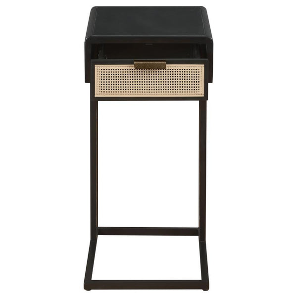 Amherst - 1-Drawer Radio Weave Cane Metal Side Table