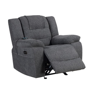 Redondo - Glider Recliner With Heat, Massage, Power - Dark Gray