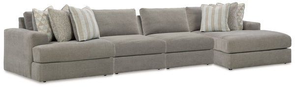 Avaliyah - Sectional Dark Gray 4 Pc. Right Arm Facing Corner Chaise Sectional