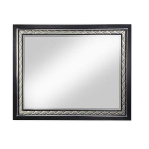 Nicola - Mirror - Silver Synthetic Leather & Black