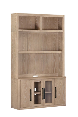 Breckenridge - 56" Console With Bookcase TV Hutch - Medium Brown