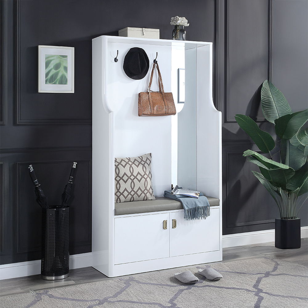 Buck II - Hall Tree - White High Gloss