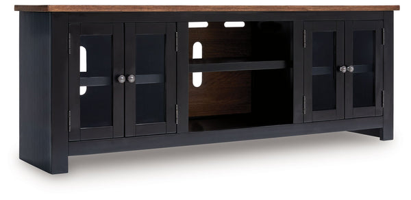 Wildenauer - XL TV Stand With Fireplace Option - Brown / Black