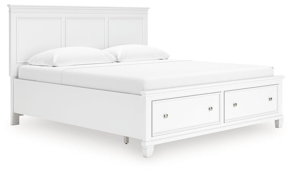 Fortman - Panel Bed White King 2 Drawers