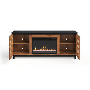 Graceland - 69" Fireplace TV Stand - Black / Bourbon