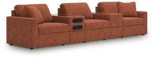 Modmax - Spice - Sectional Light Brown 5 Pc. Sectional With Audio System And With Storage Console