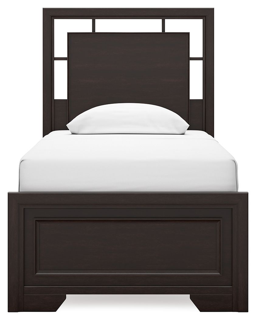 Covetown - Panel Bed Dark Brown
