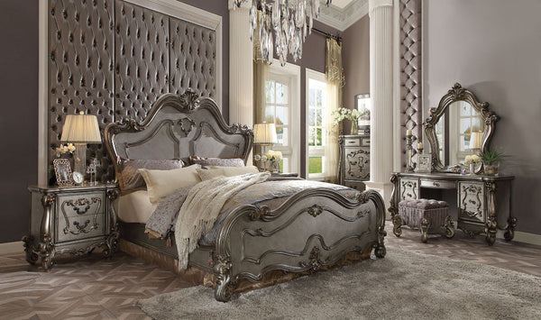 Versailles - Traditional - Bed Antique Platinum Queen