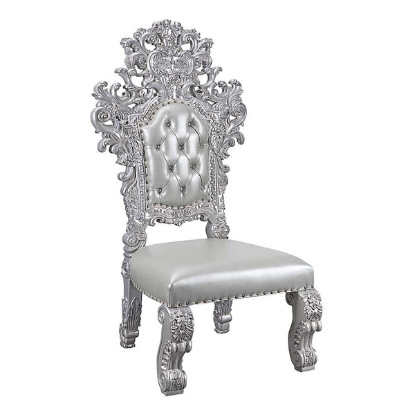 Valkyrie - Side Chair (Set of 2) - Synthetic Leather & Antique Platinum