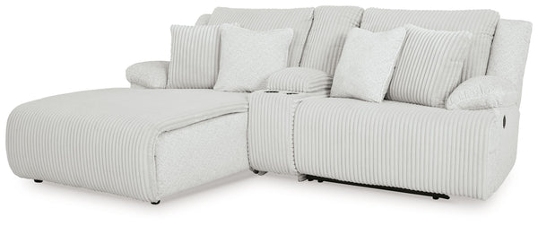 Top Tier - Reclining Sectional Gray 3 Pc. Left Arm Facing Chaise Reclining Sectional Sofa With Console