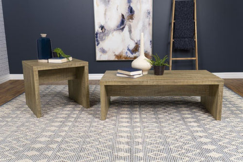 Lynette - Rectangular Coffee Table Set Light Brown 2 Pc. Coffee Table, End Table