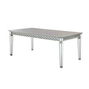 Varian - Dining Table (90"L) - Mirrored & Antique Platinum