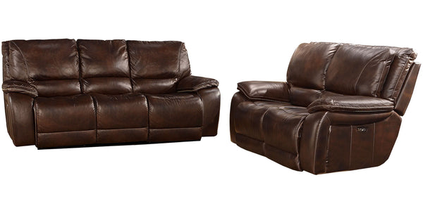 Vail - Power Reclining Sofa Set Dark Brown 2 Pc. Sofa, Loveseat