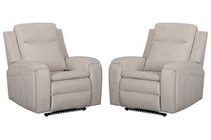 Armstrong - Power Recliner With Heat, Massage And Auto-Glide Beige 2 Pieces