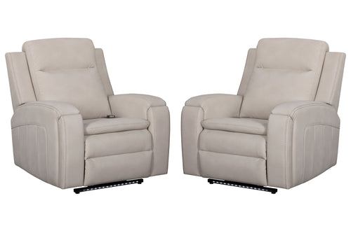 Armstrong - Power Recliner With Heat, Massage And Auto-Glide Beige 2 Pieces