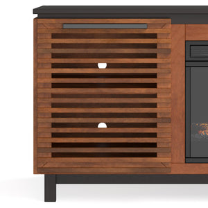 Graceland - 86" Fireplace TV Stand - Black / Bourbon