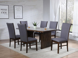 Sherwood - Rectangular Dining Table Set Dark Brown 7 Pc. Table, 6 Chairs