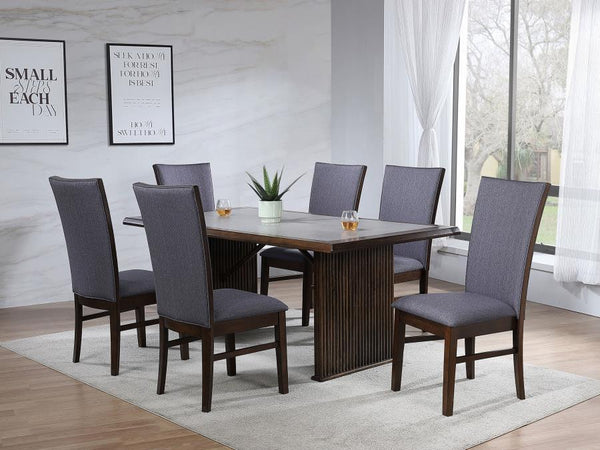 Sherwood - Rectangular Dining Table Set Dark Brown 7 Pc. Table, 6 Chairs