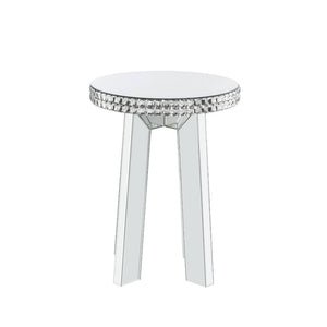 Lotus - End Table - Mirrored & Faux Ice Cube Crystals