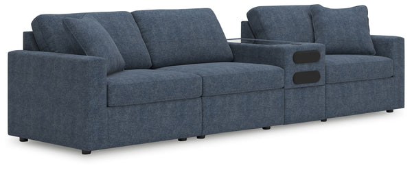 Modmax - Ink - Sectional Blue 4 Pc. Sectional With Audio Console
