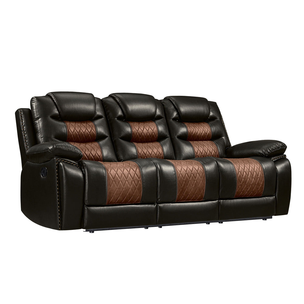 Nikko - Sofa With Dual Recliner Black Manual Reclining