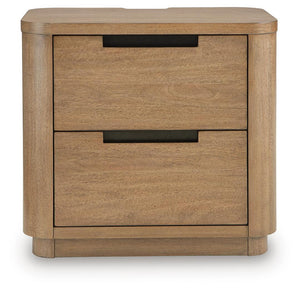 Pamaria - Two Drawer Night Stand - Light Brown