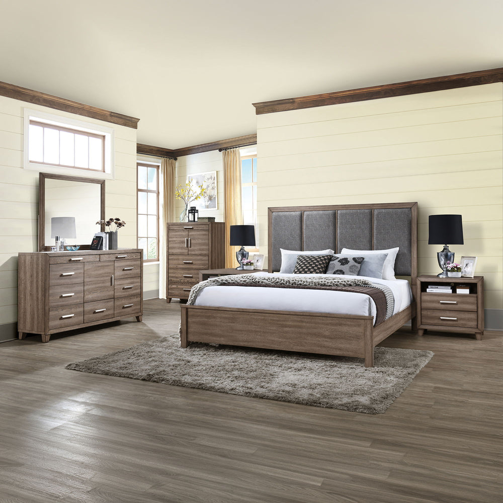 Harrisburg - 6/6 Eastern King 6 Piece Bedroom Set (Bed, Dresser, Mirror, Chest, 2 Nightstands) - Dark Gray