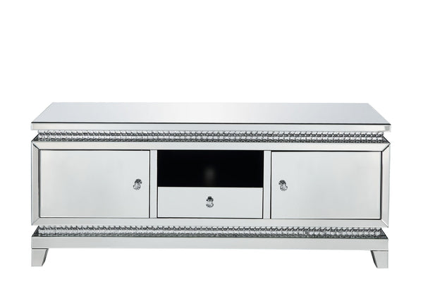 Lotus - TV Stand - Mirrored, Faux Ice Cube Crystals